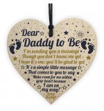 WOODEN HEART - 100mm - Daddy To Be Sending You A Message