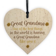 WOODEN HEART - 100mm - Great Grandma