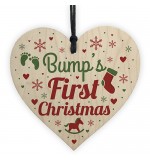 WOODEN HEART - 100mm - Bumps First Christmas
