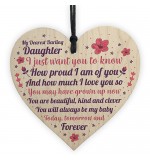 WOODEN HEART - 100mm - My Dearest Darling Daughter