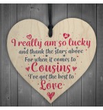 WOODEN HEART - 100mm - When It Comes To Cousins