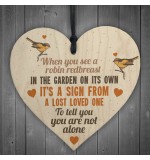 WOODEN HEART - 100mm - Robin Memorial