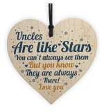 WOODEN HEART - 100mm - Uncles Are Like Stars Love You
