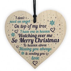 WOODEN HEART - 100mm - Christmas Missing You Always