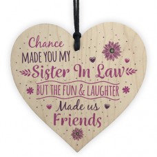 WOODEN HEART - 100mm - Chance Made You My Sister In Law