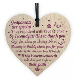 WOODEN HEART - 100mm - Godparents Are Special Thank You