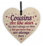 WOODEN HEART - 100mm - Cousins Are Like Stars