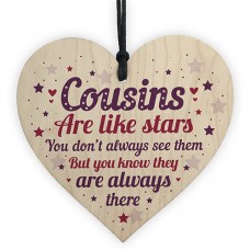 WOODEN HEART - 100mm - Cousins Are Like Stars