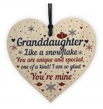 WOODEN HEART - 100mm - Granddaughter Unique And Special