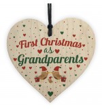 WOODEN HEART - 100mm - First Christmas as Grandparents