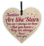 WOODEN HEART - 100mm - Aunties Are Like Stars Love You