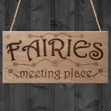 WOODEN PLAQUE - 200x100 - Fairies Meeting Place