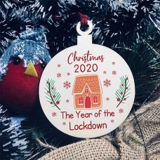 WOOD BAUBLE - Christmas Year Of The Lockdown Gingerbread House