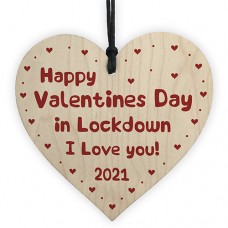WOODEN HEART - 100mm - Happy Valentines Day In Lockdown 2021