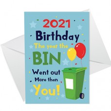 A6 Folded Card P - 2021 Birthday Bin Went Out More Balloons