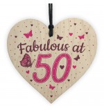 WOODEN HEART - 100mm - Fabulous At 50