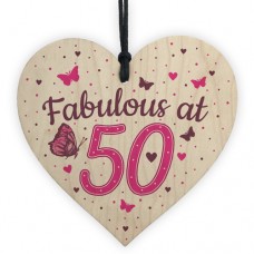 WOODEN HEART - 100mm - Fabulous At 50