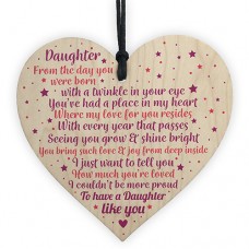 WOODEN HEART - 100mm - Proud Daughter Like You