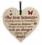 WOODEN HEART - 100mm - Distance Between Grandparents Grandkids