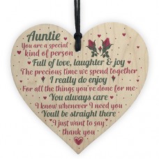 WOODEN HEART - 100mm - Auntie You Are Special