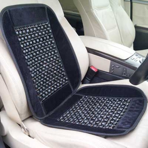 Wooden Bead Massaging Car / Van Seat Cover Black